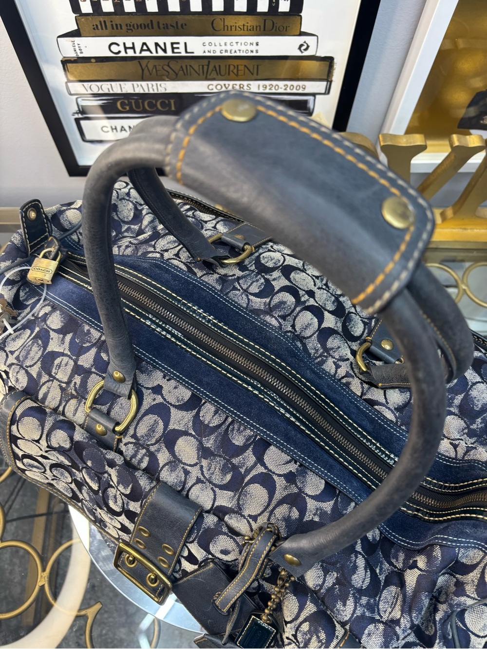 Coach RARE 2005 vintage Signature tie dye Denim Duffel/Carryall travel bag EUC - Picture 7 of 17